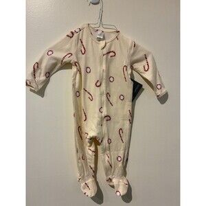 NWT Modern Moments Cream Peppermint Candy Cane Sleeper - 6-9M